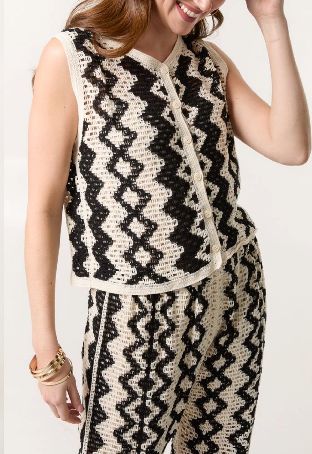 Crochet Trouser - B/W