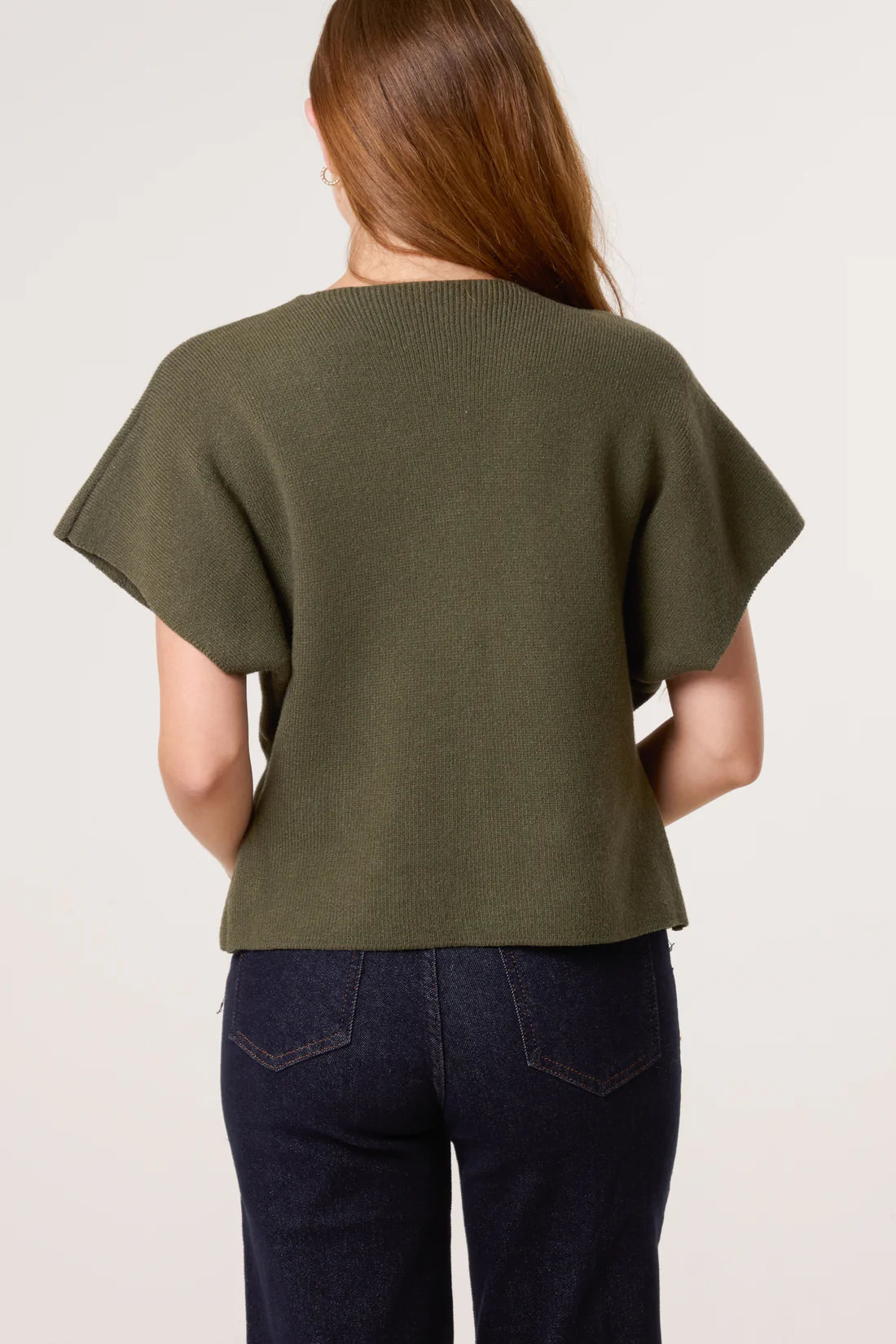 Gold Button Cap Sleeve