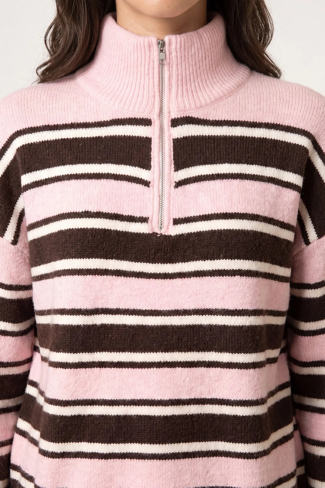 Stripe Zip Pink