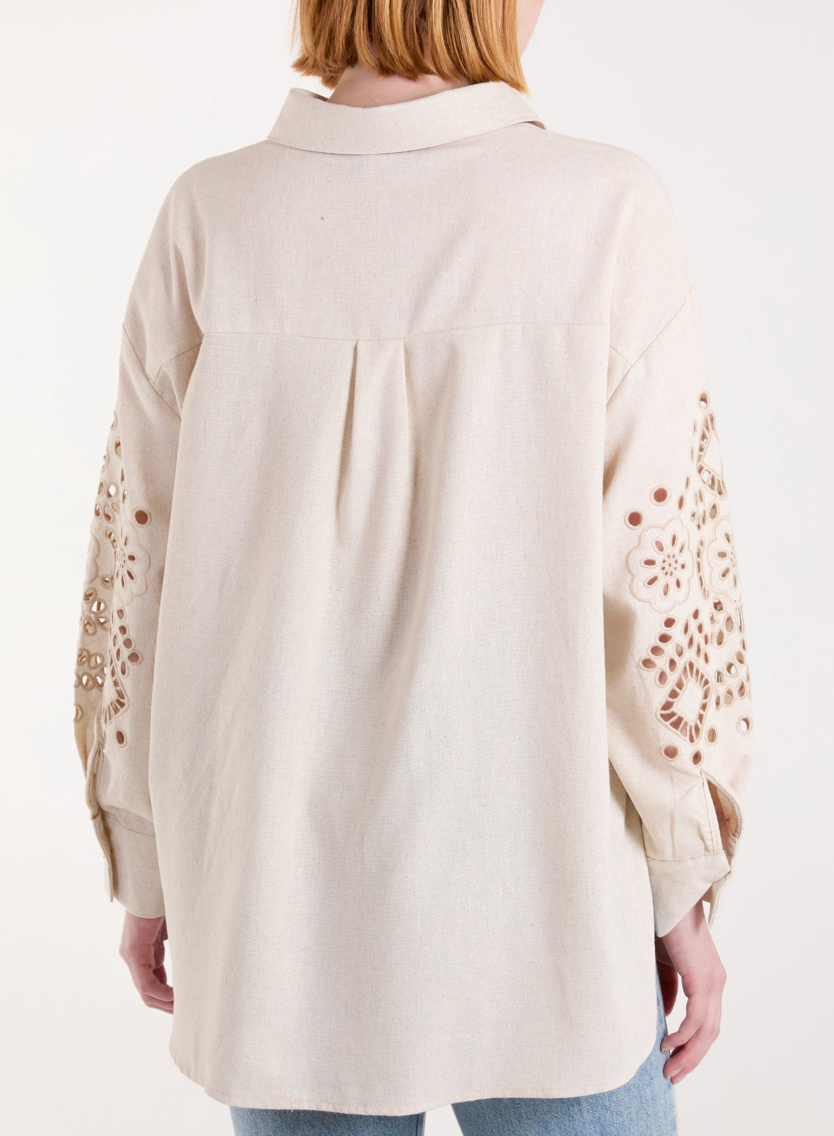 Linen Arm Embroidered Shirt