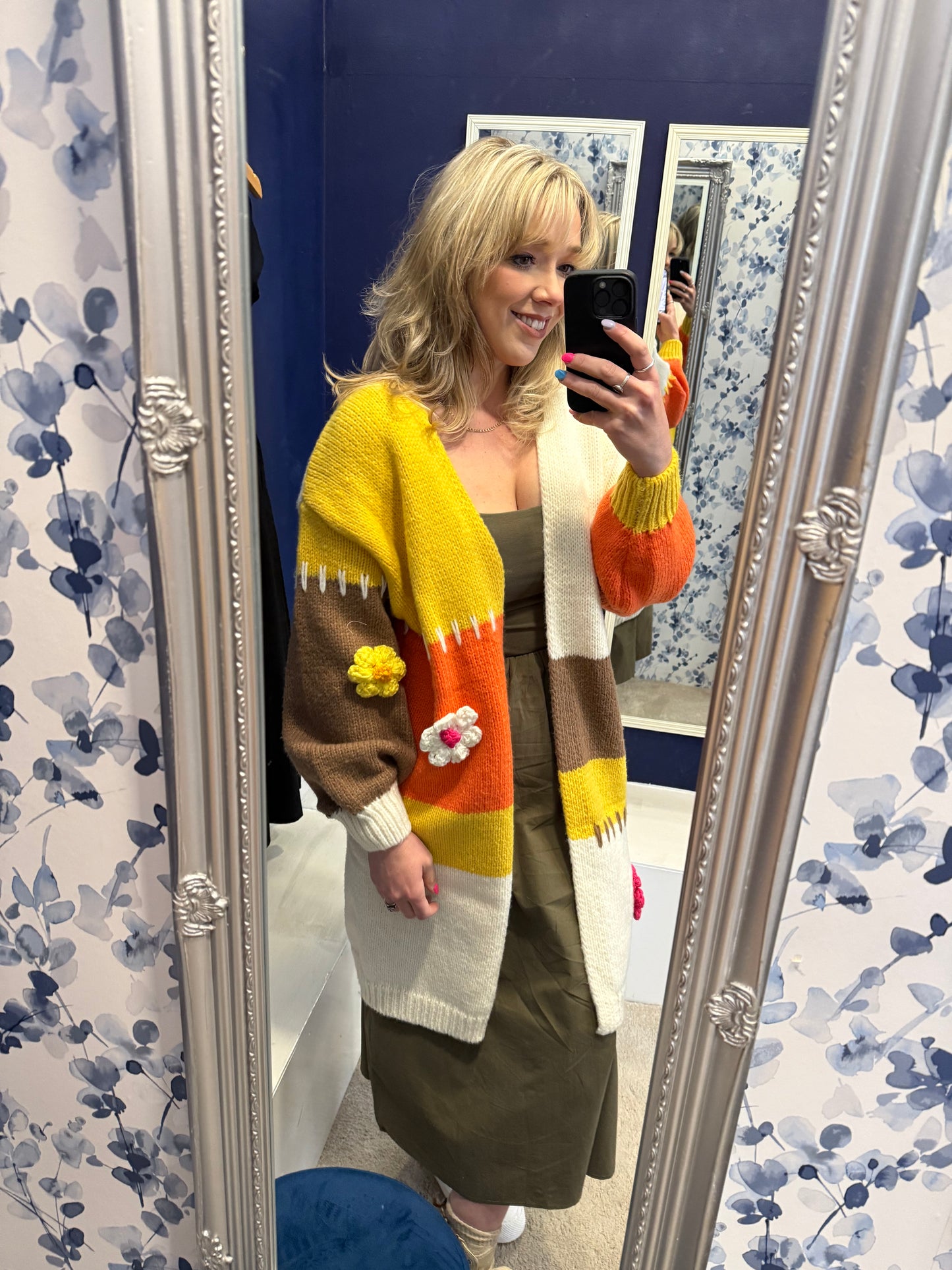 Longline Stitch Cardi -Mustard