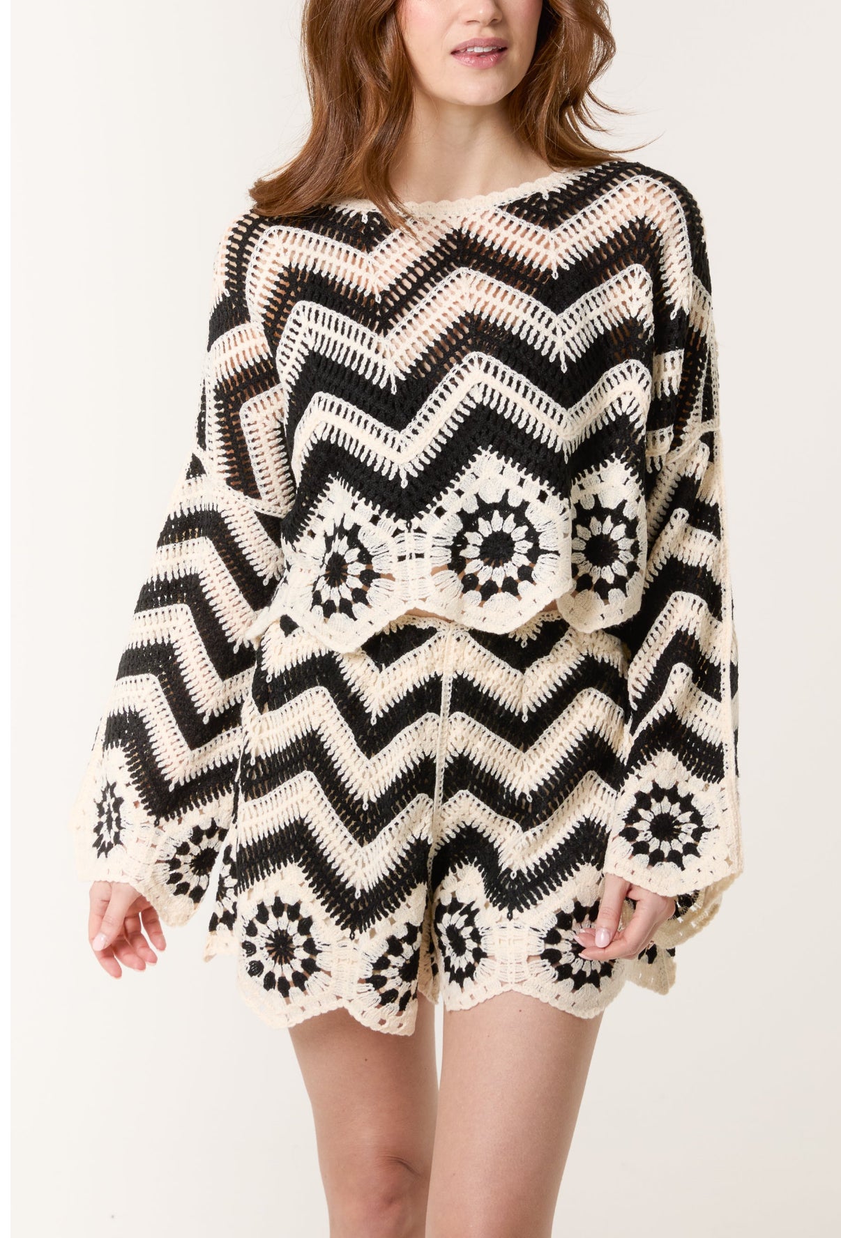 B + W Crochet Top