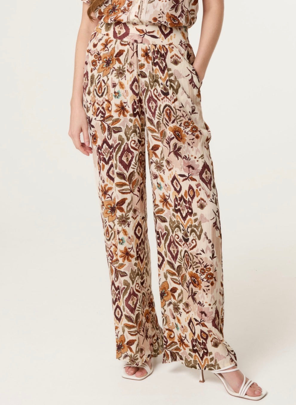 Brown Print Trouser