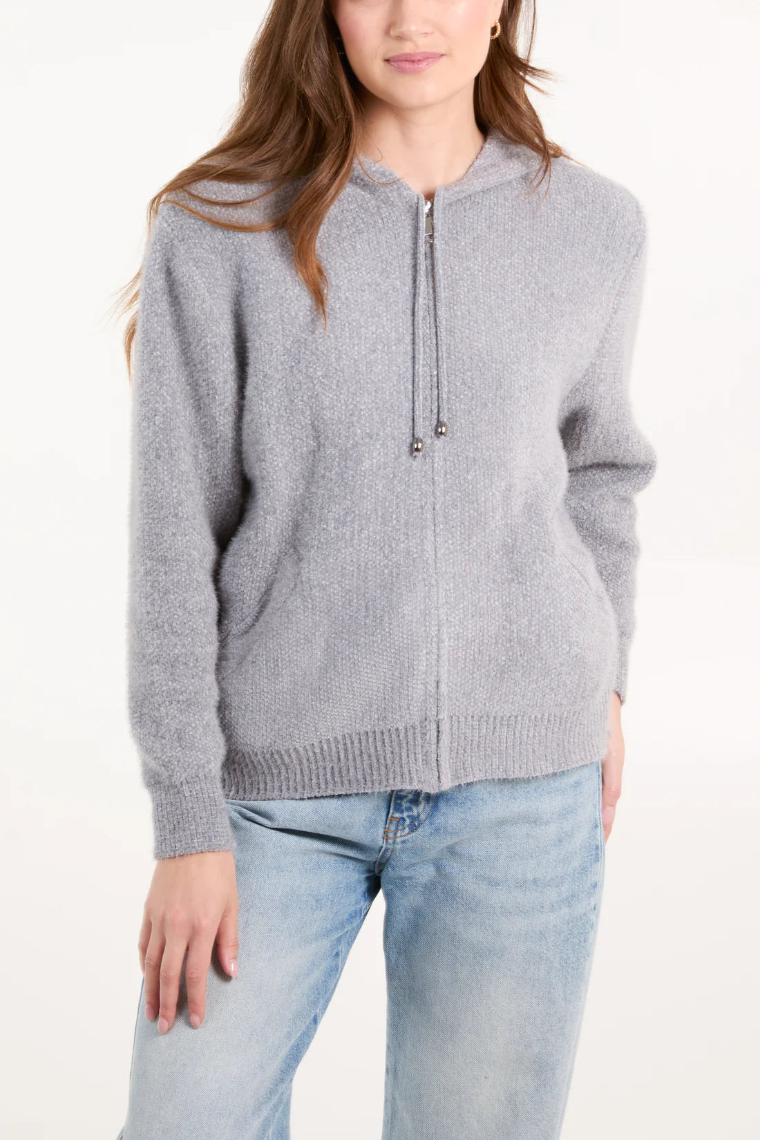 Soft Zip Hoodie Grey
