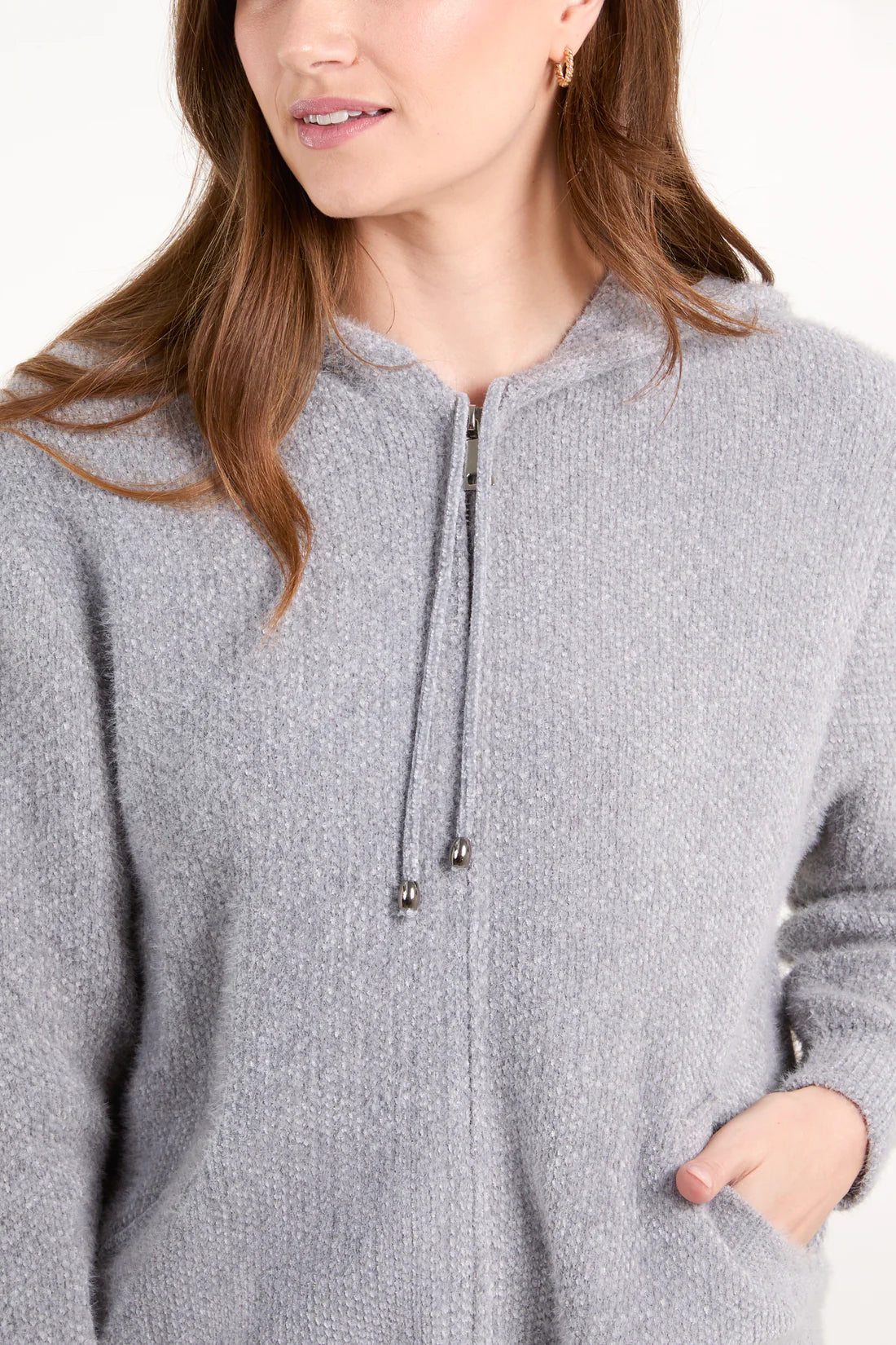 Soft Zip Hoodie Grey
