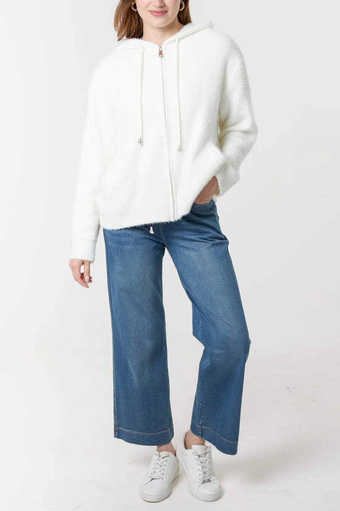 Soft Zip Hoodie Ivory
