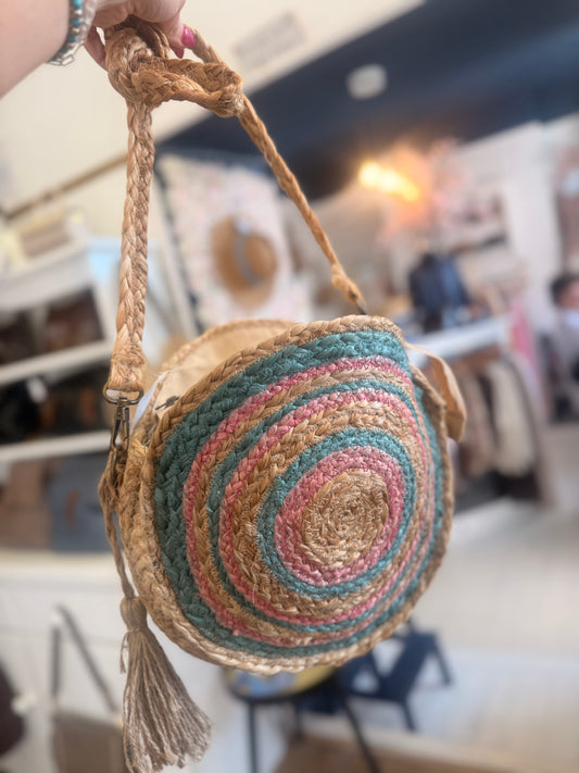 Pink/Blue Hessian