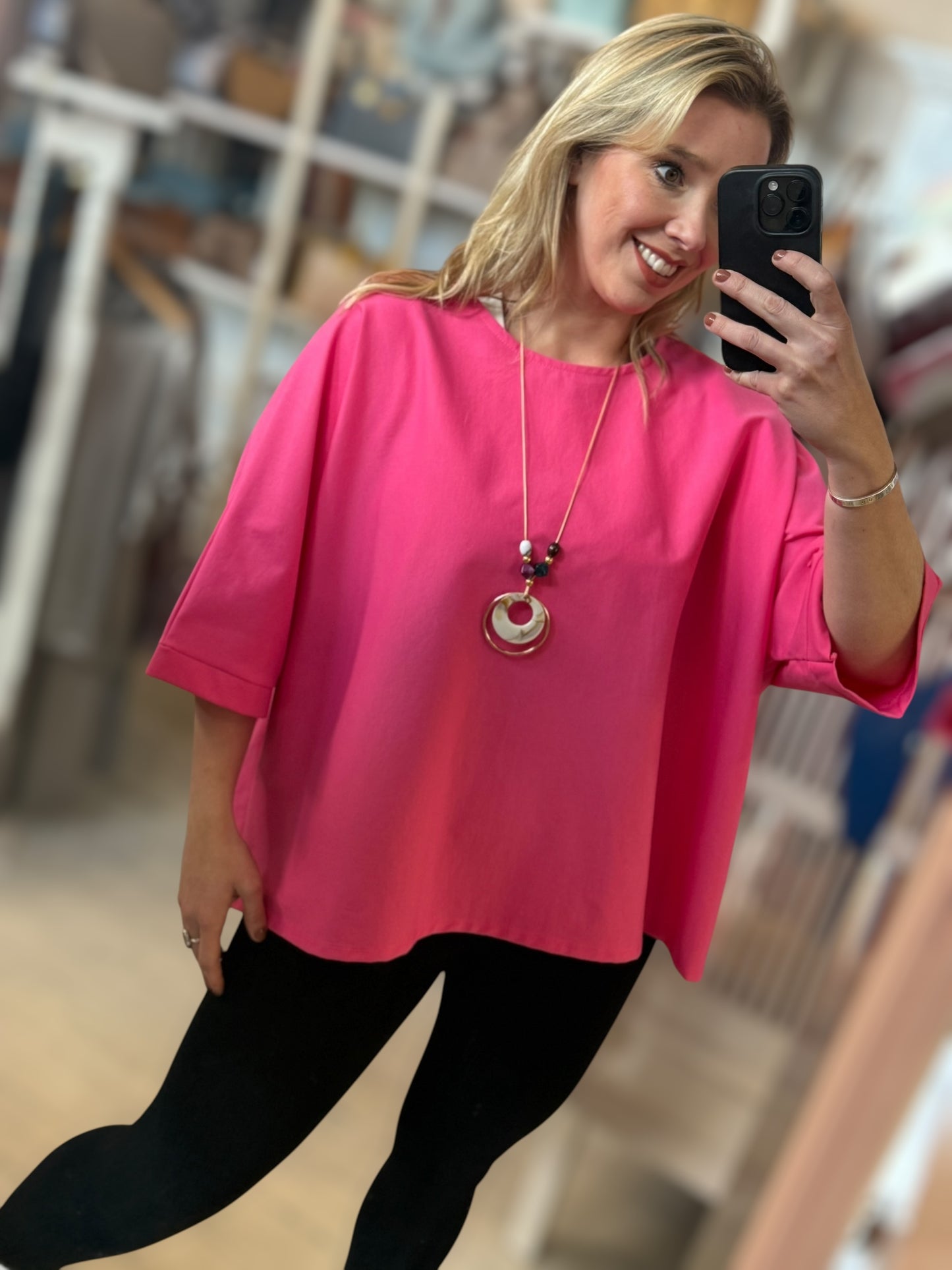 Oversized Tee Top & Necklace