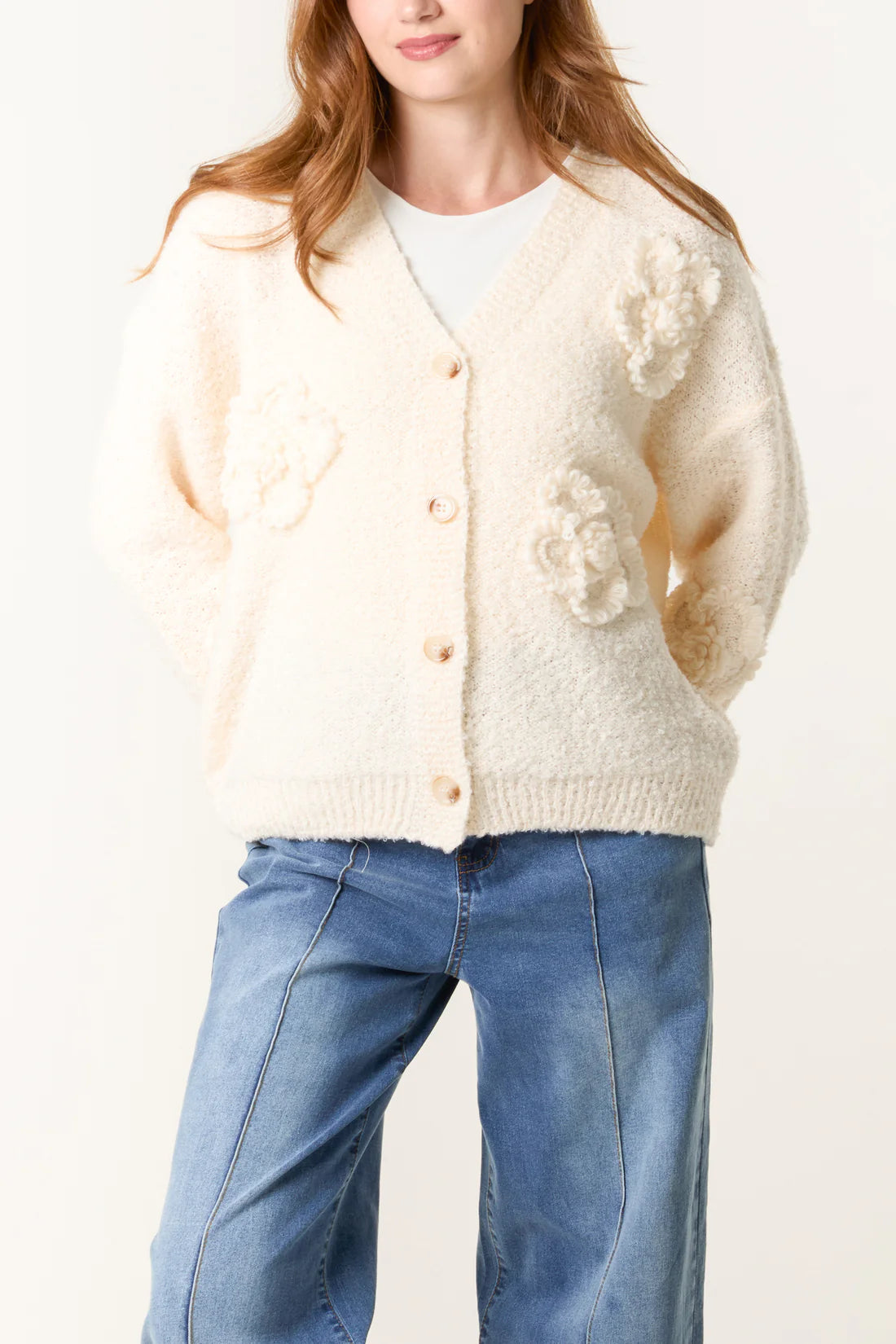Boucle Flower Ivory