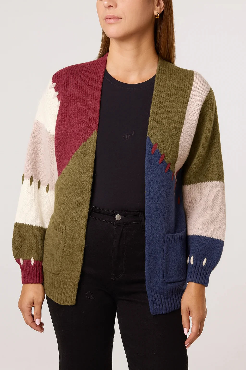 Stitch Cardi Khaki