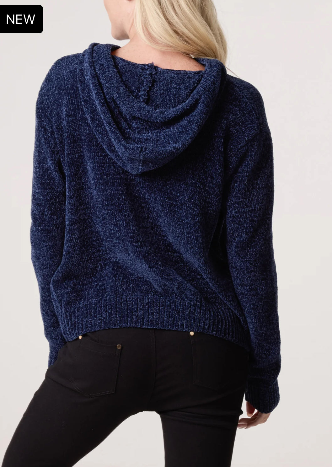 Navy Chenille Hoodie