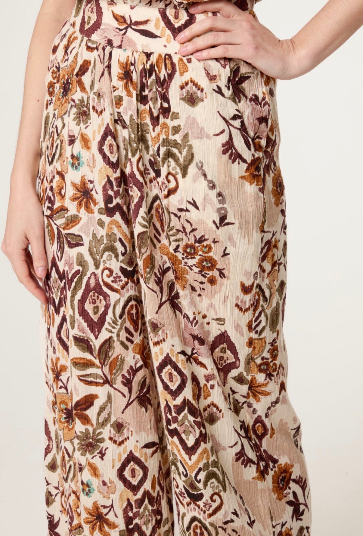 Brown Print Trouser