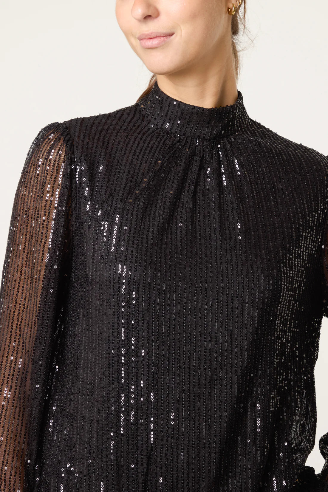 Sequin Highneck Black