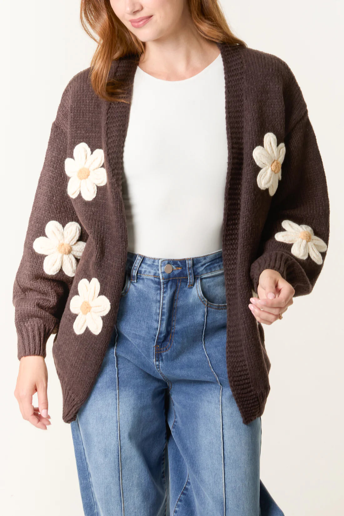 Daisy Cardigan Chocolate