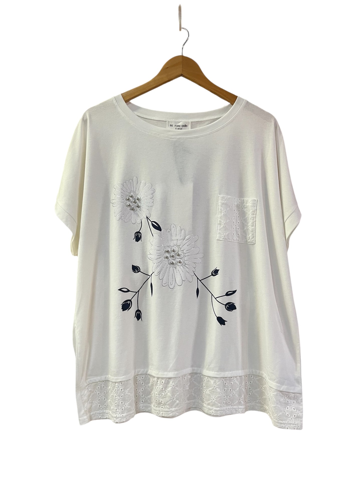 Flower White T