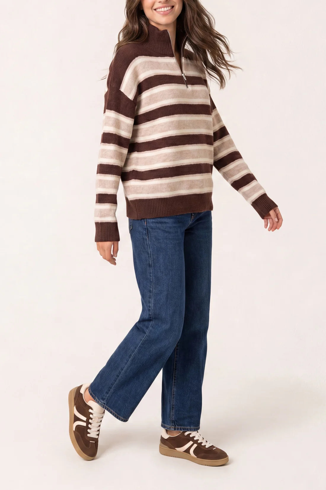 Stripe Zip Chocolate
