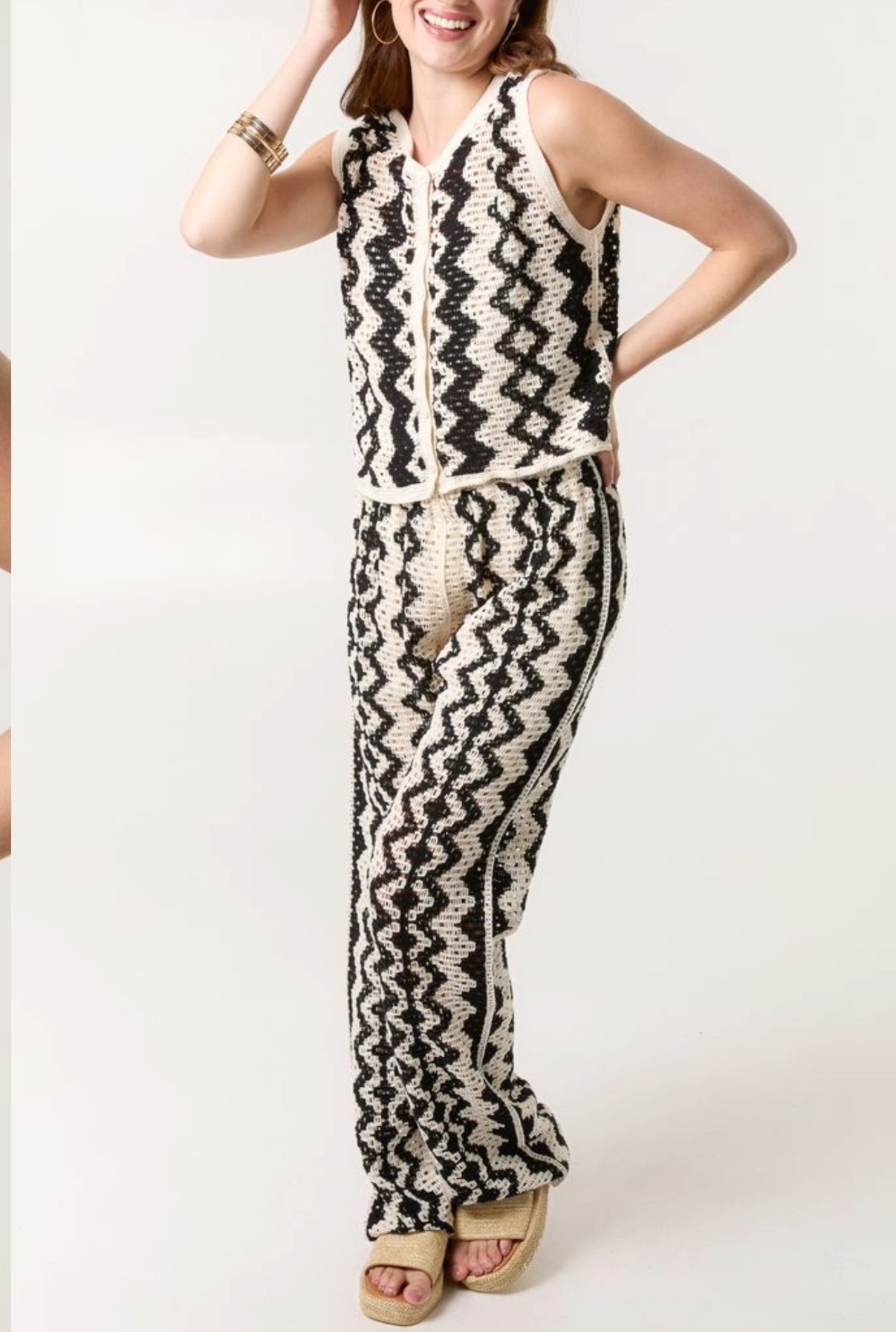 Crochet Waistcoat- B/W