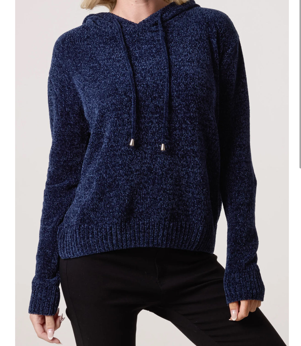 Navy Chenille Hoodie
