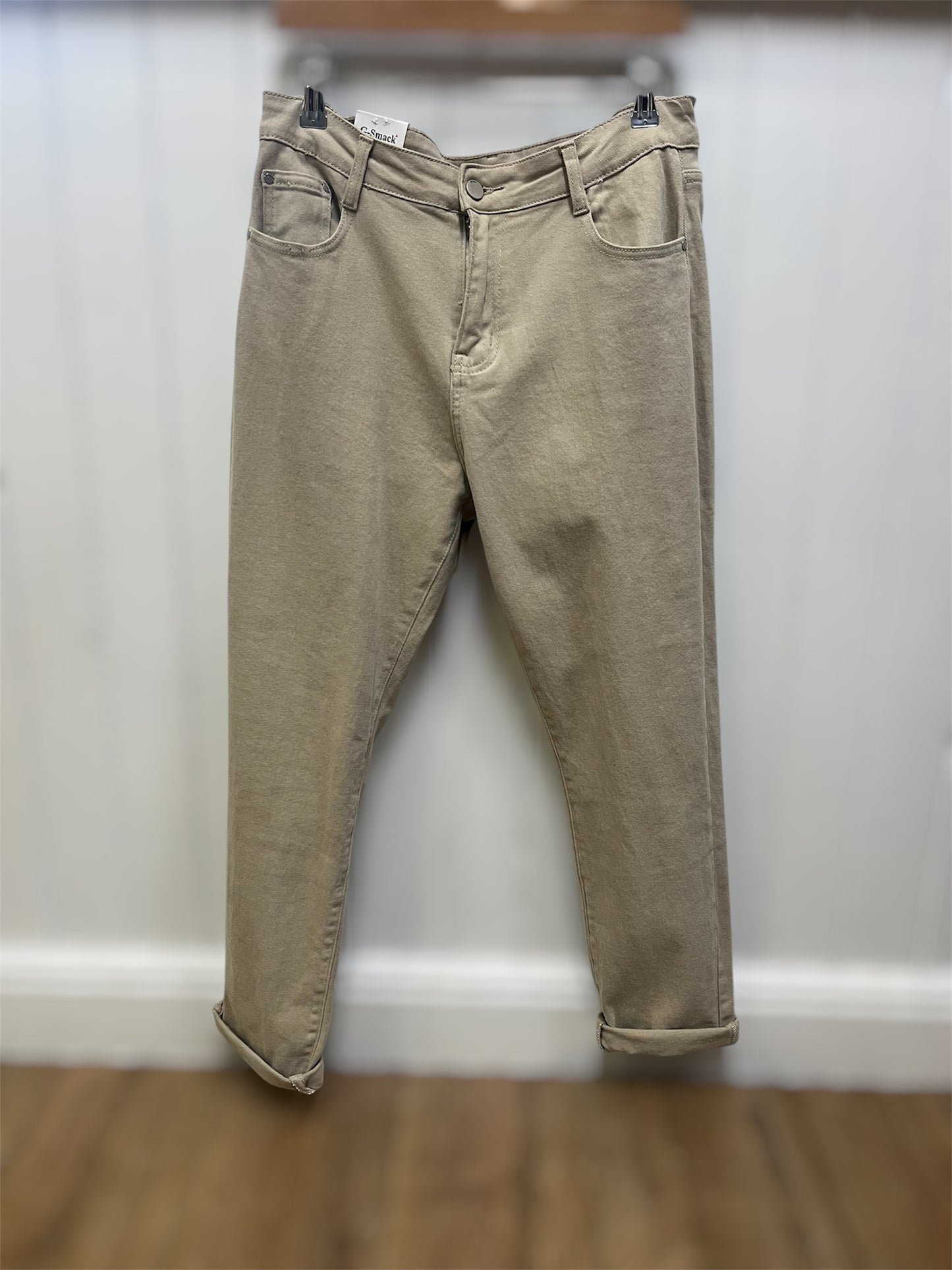 Beige Mom Jeans