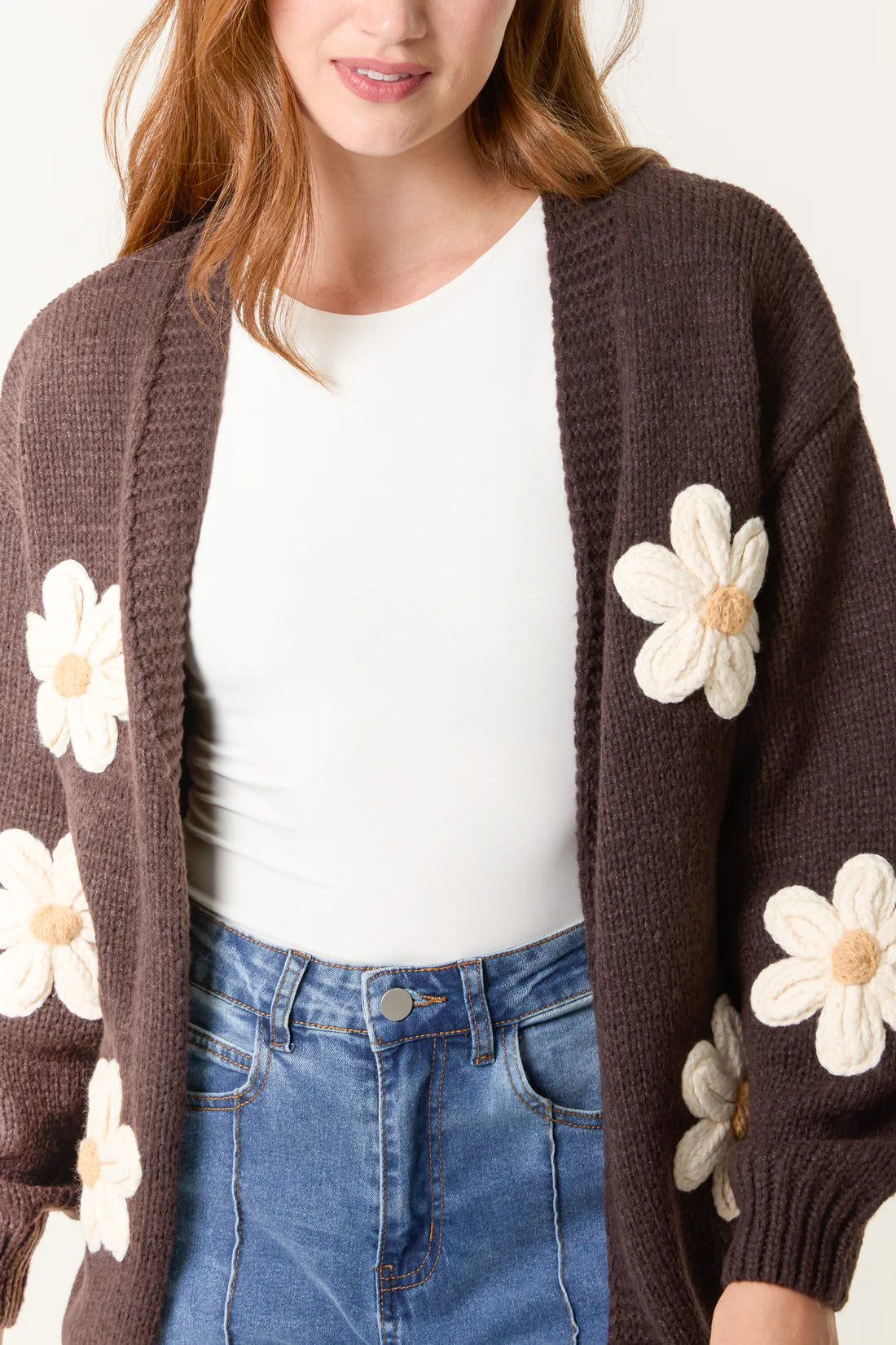 Daisy Cardigan Chocolate