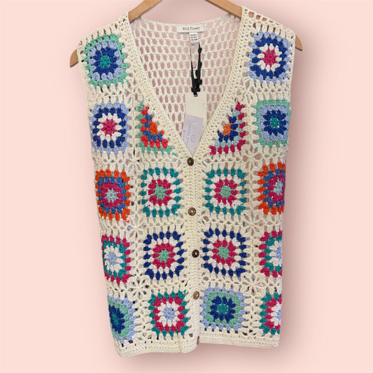 Patchwork Crochet Waistcoat IVORY