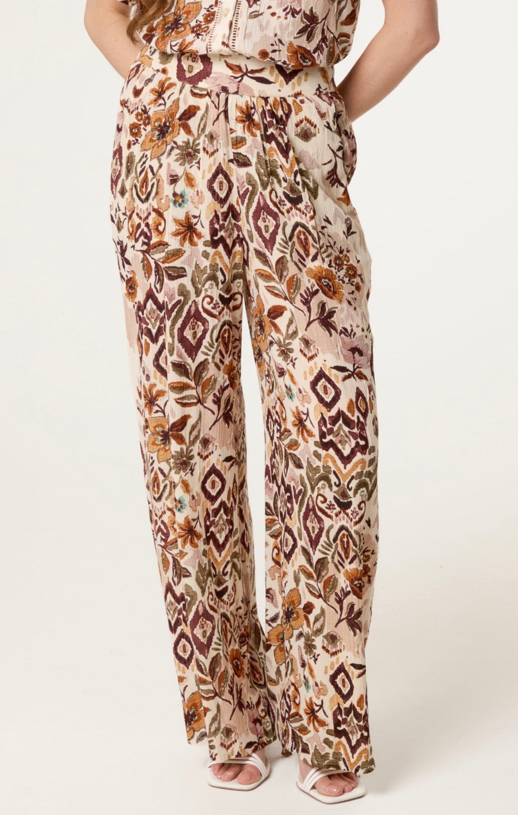 Brown Print Trouser