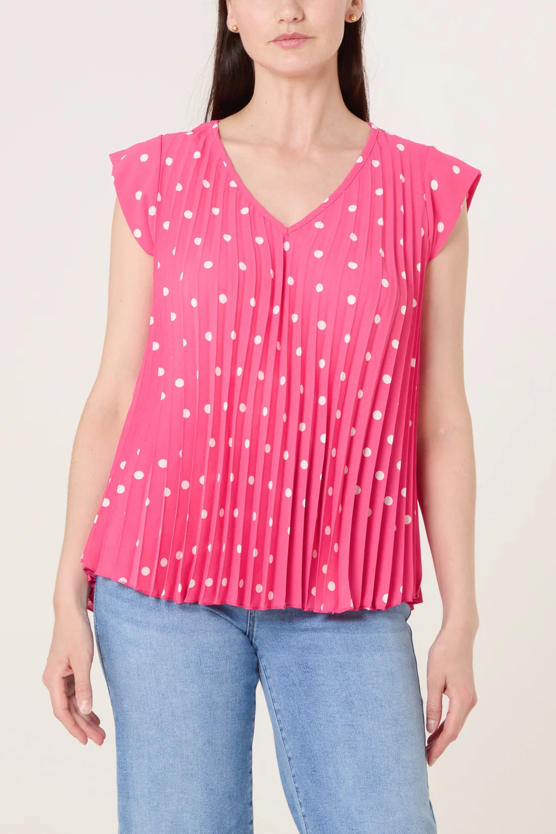 Pleat Polka Top