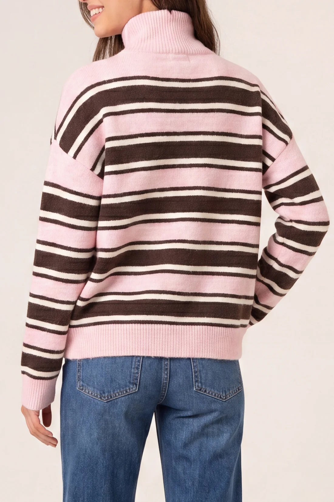 Stripe Zip Pink