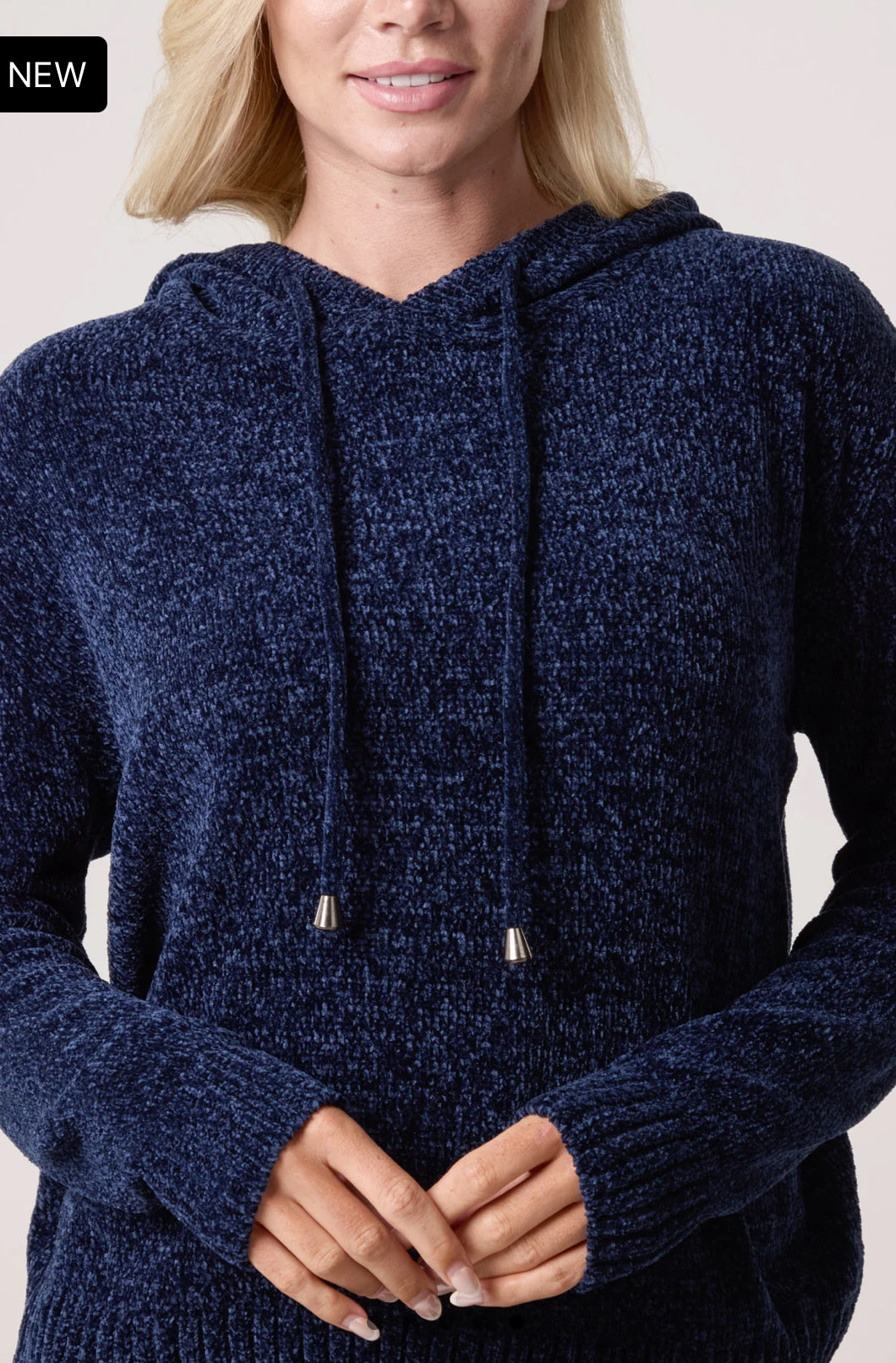Navy Chenille Hoodie