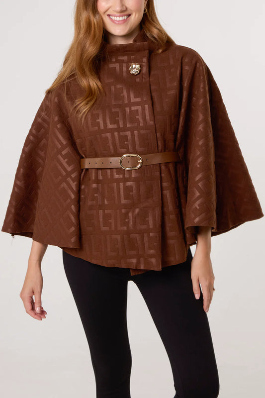 Print Belted Cape