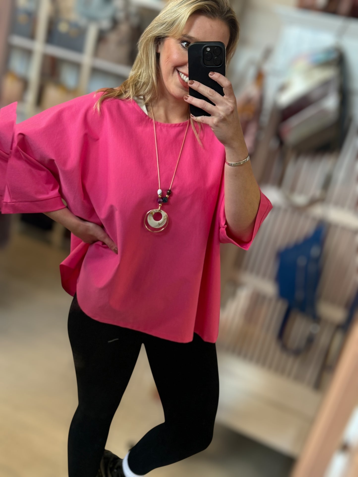 Oversized Tee Top & Necklace