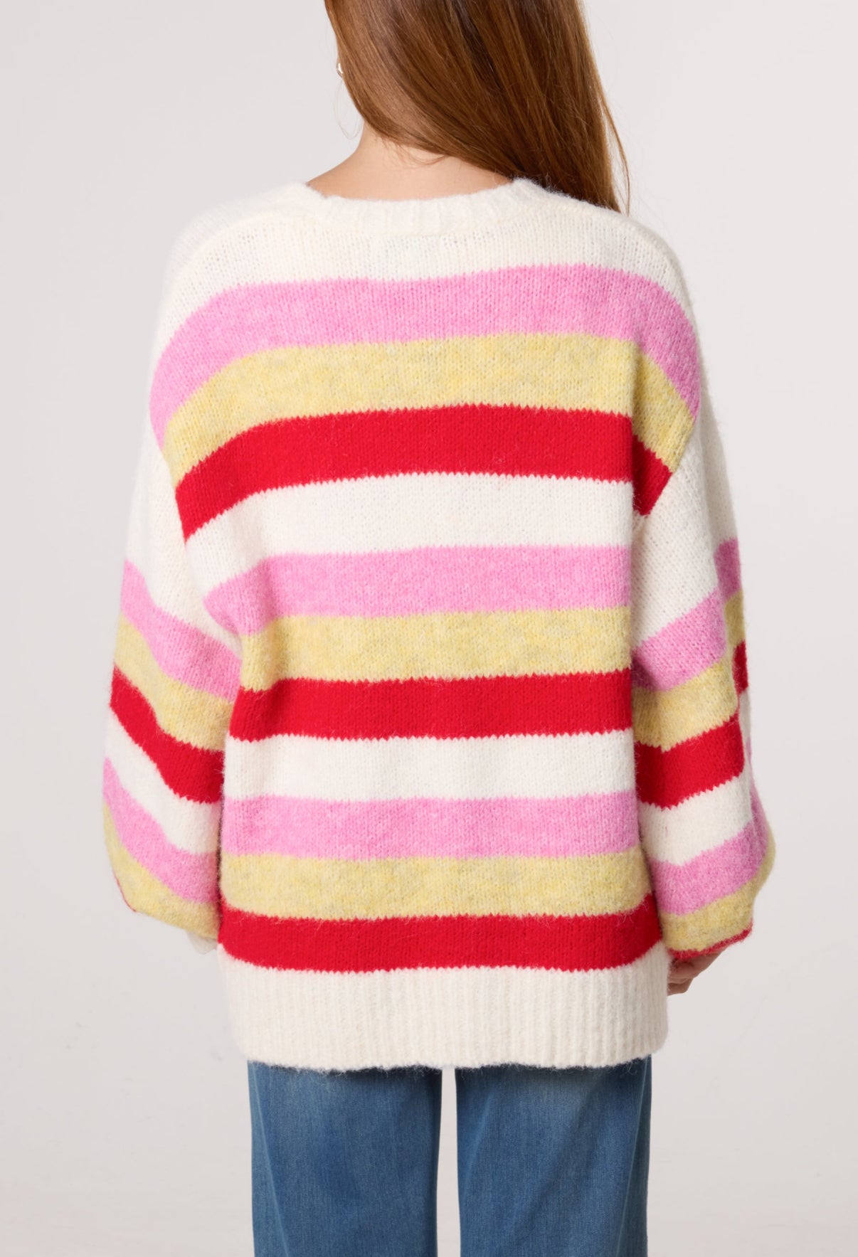 Stripe Button Cardi Yellow