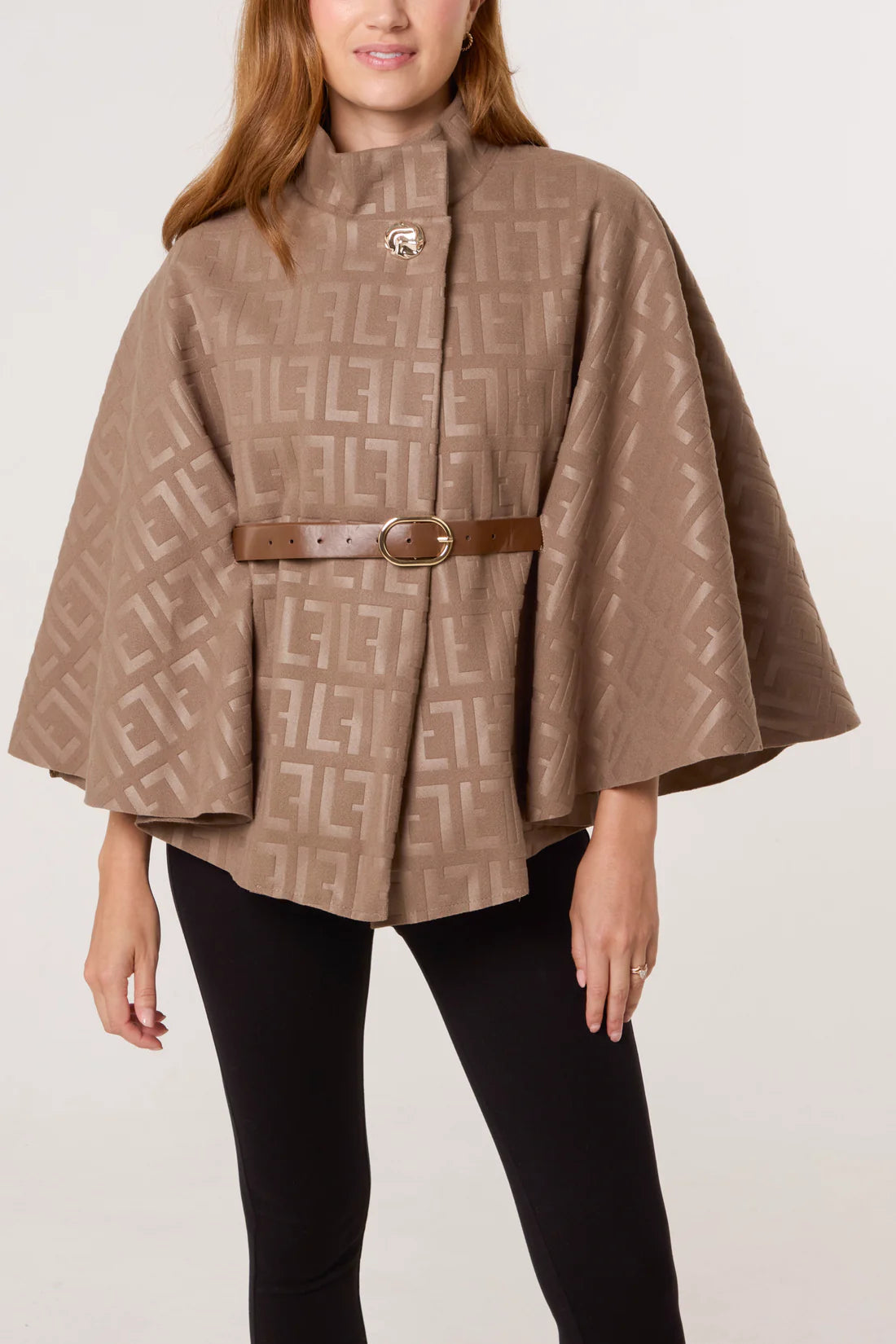 Print Belted Cape