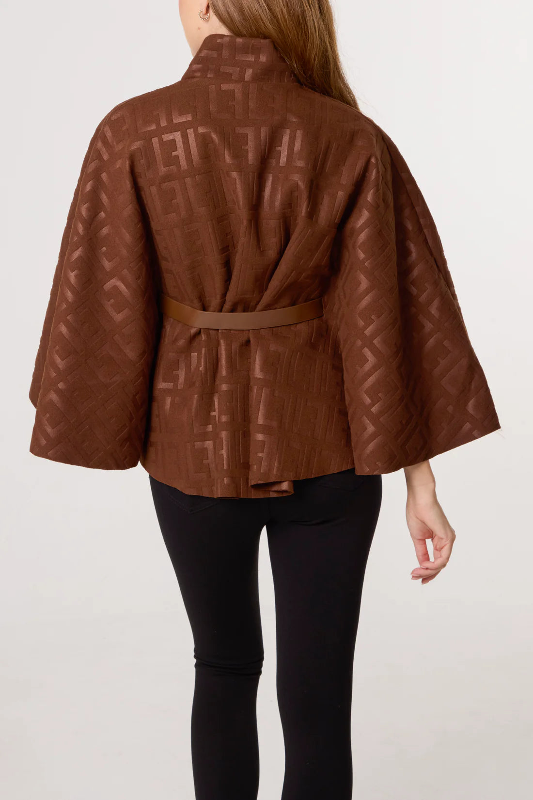 Print Belted Cape