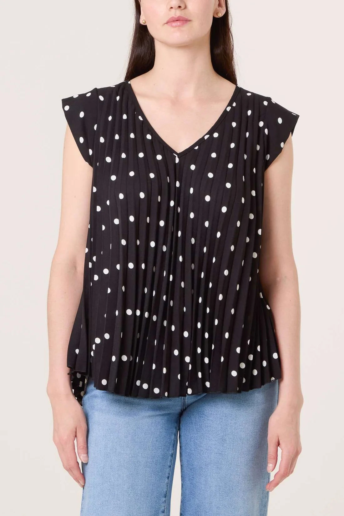 Pleat Polka Top
