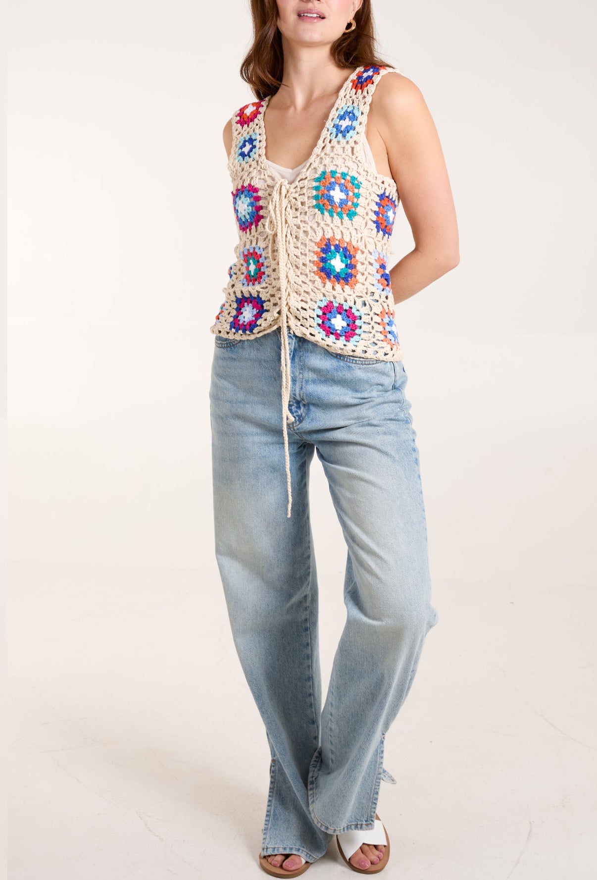 Crochet Colour Tie Waistcoat