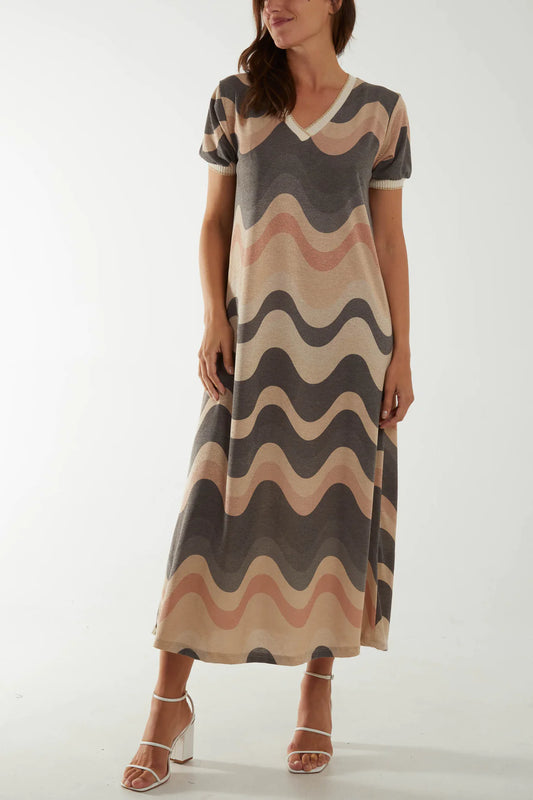 Abstract Fine Knit Dress