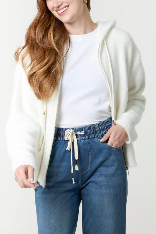 Soft Zip Hoodie Ivory