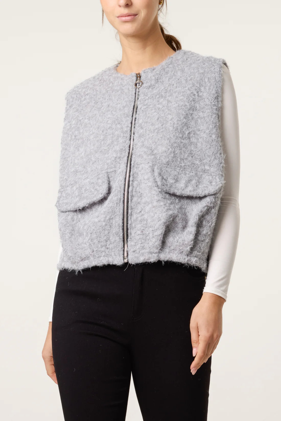 Fluffy Zip Vest