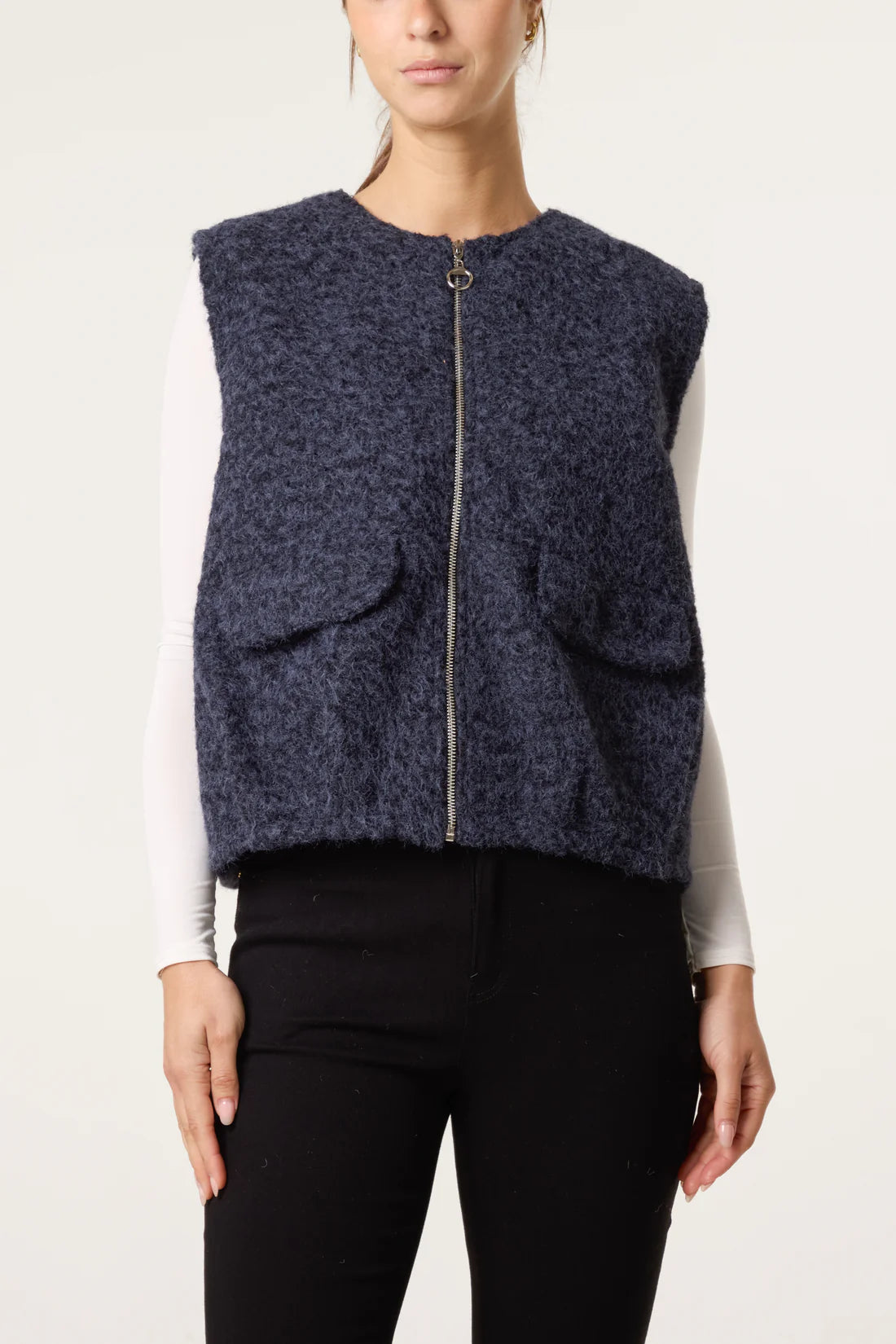 Fluffy Zip Vest
