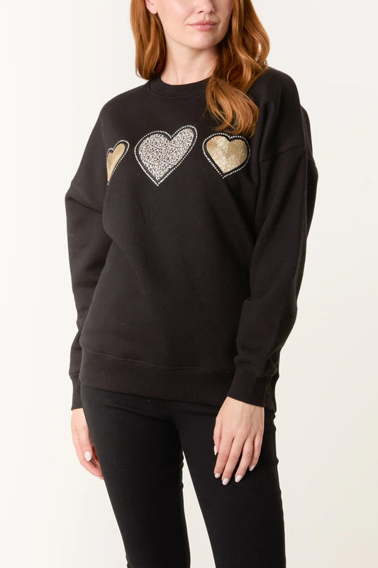 Heart Jumper Black