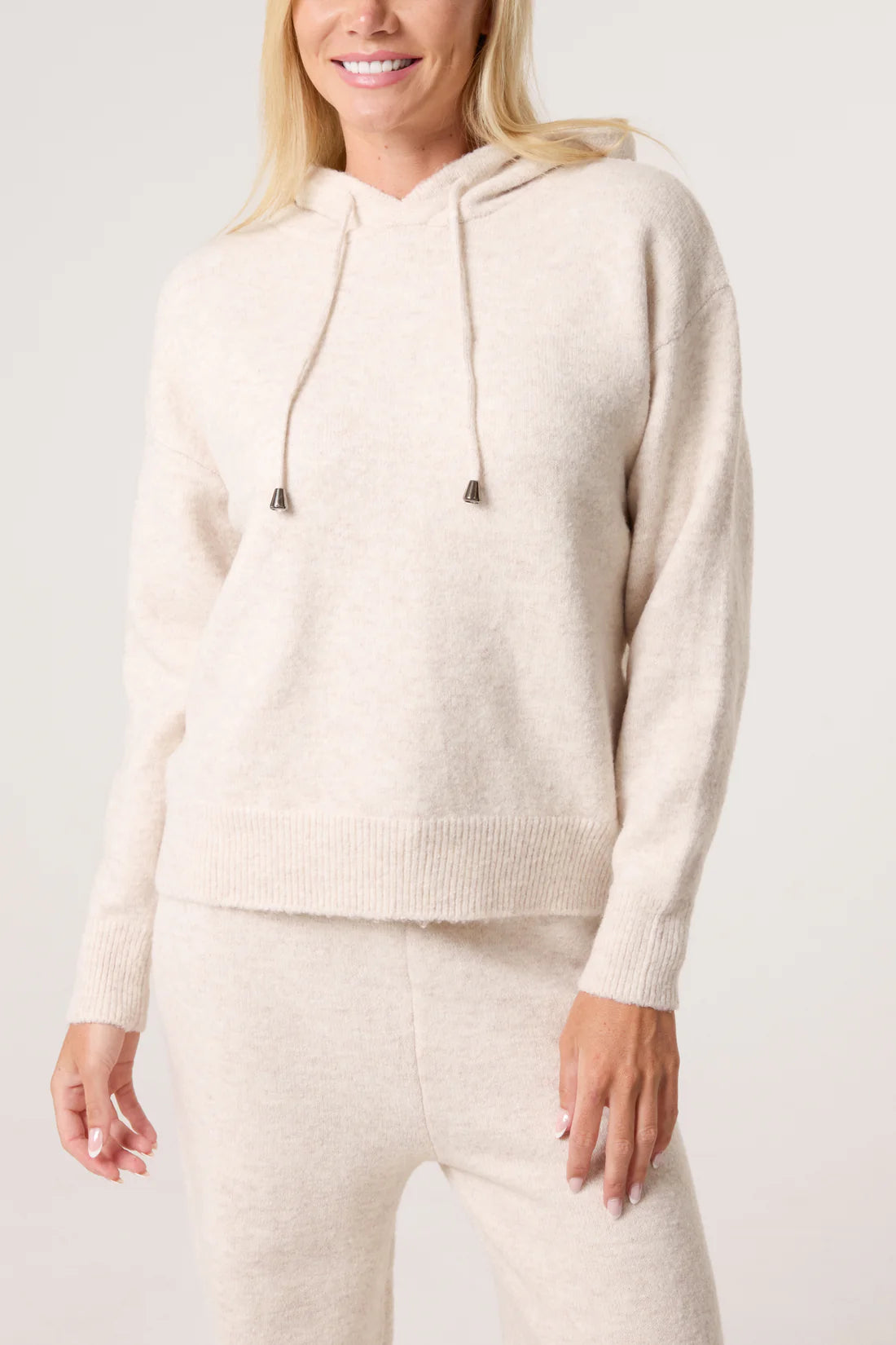 Wool Blend Knit Set Stone