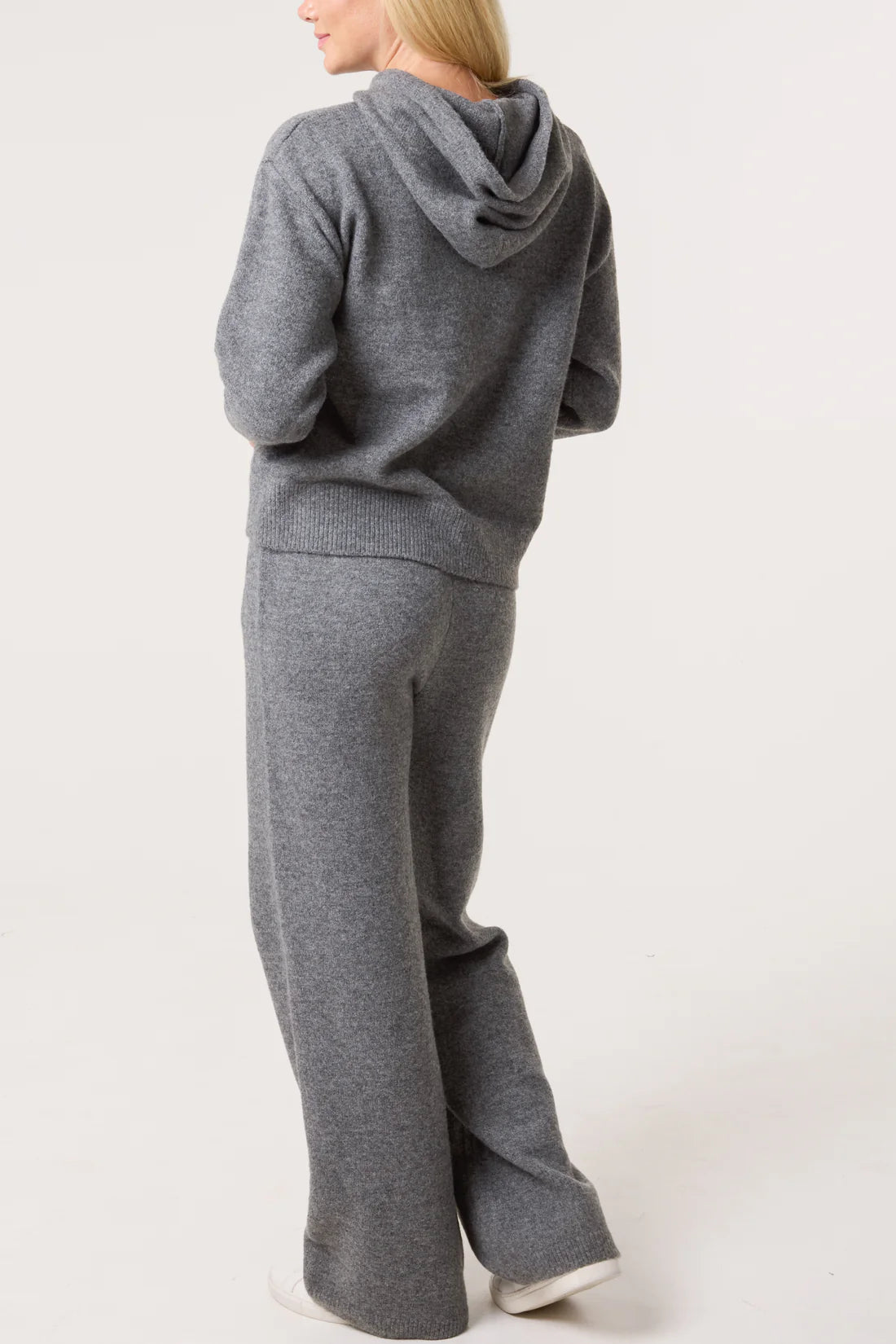 Wool Blend Knit Set Grey