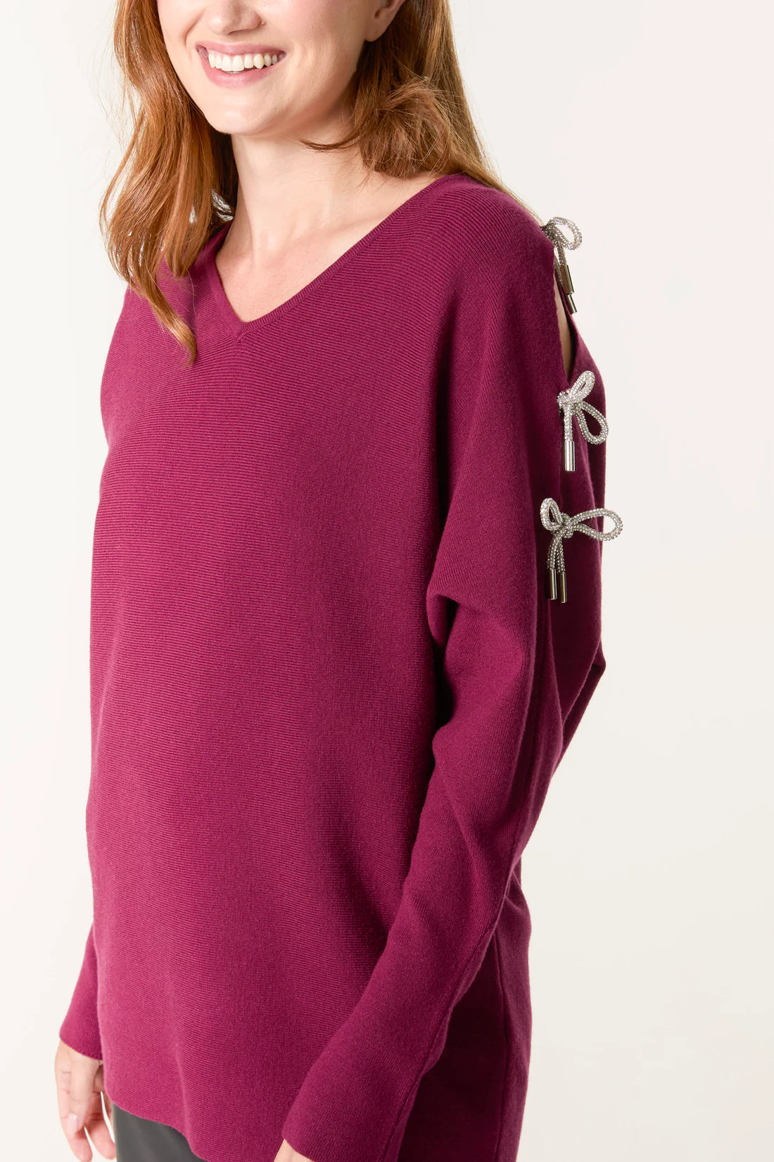 Bow Shoulder Knit