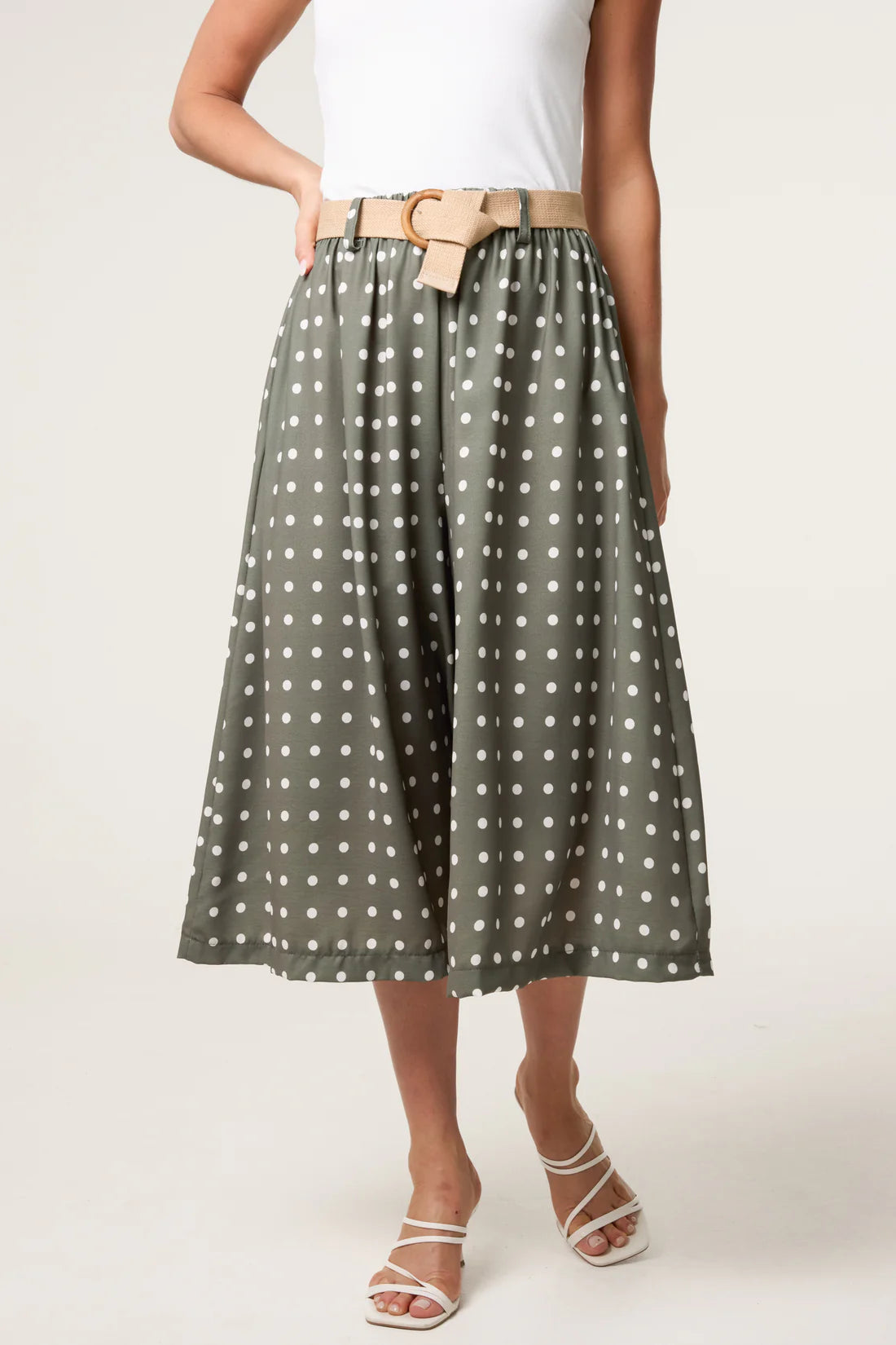 Belted Polka Culotte