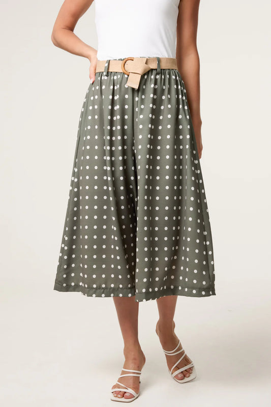 Belted Polka Culotte